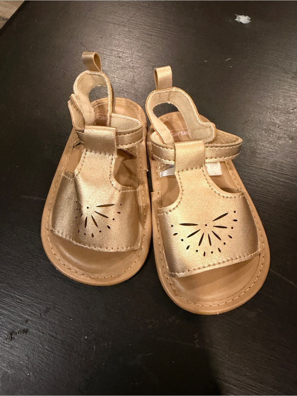 Carter's Metallic Gold Toddler Sandals with Cutout Detail